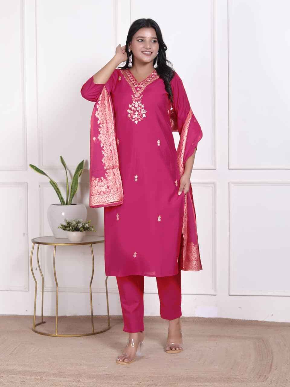 Elegant Festive Radiance Kurta with   Banasri Dupatta